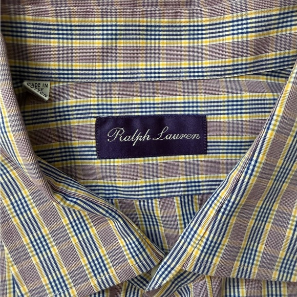 Ralph Lauren Purple Label Men’s XXL Plaid Button Down Shirt Made In Italy - Picture 7 of 14
